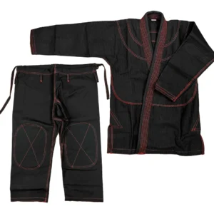 Black BJJ Gi with Red Stitching