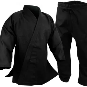Black Karate Uniform Set 10 oz 100% Cotton for Martial Arts Training